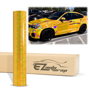 Holographic Brushed Aluminum Gold Rainbow Vinyl Wrap – EzAuto Wrap