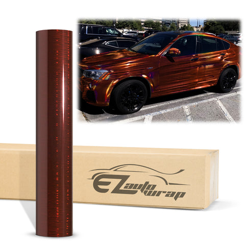 Holographic Brushed Aluminum Burgundy Rainbow Vinyl Wrap