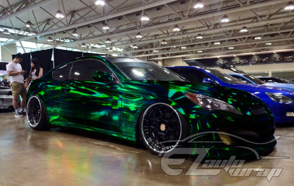 Holographic Brushed Aluminum Midnight Green Rainbow Vinyl Wrap