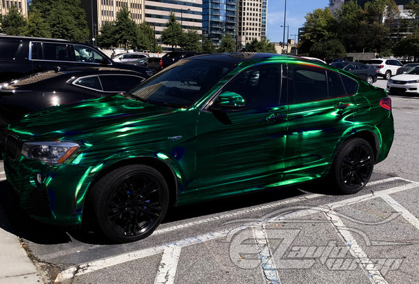 Holographic Brushed Aluminum Midnight Green Rainbow Vinyl Wrap
