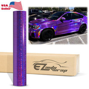 Holographic Brushed Aluminum Purple Rainbow Vinyl Wrap