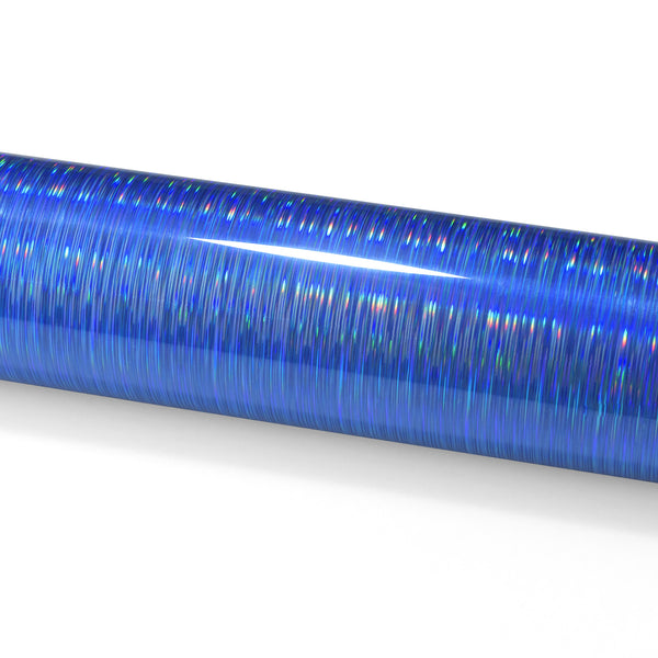 Holographic Brushed Aluminum Light Blue Rainbow Vinyl Wrap