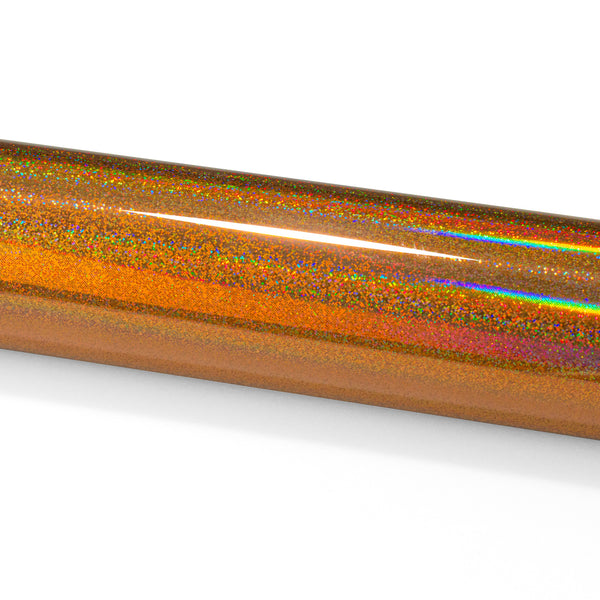 Holographic Glitter Orange Rainbow Vinyl Wrap