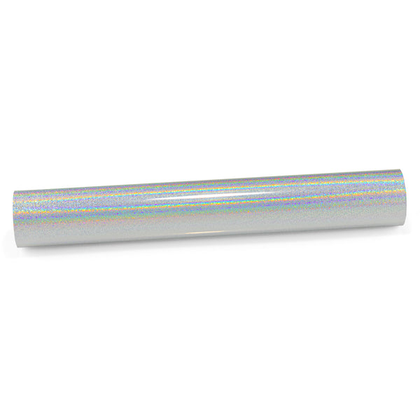 Holographic Glitter Silver Rainbow Vinyl Wrap