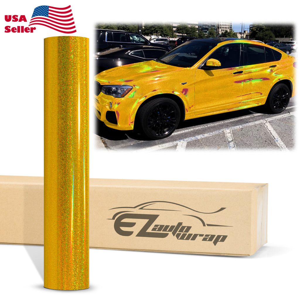 Holographic Glitter Gold Rainbow Vinyl Wrap – EzAuto Wrap