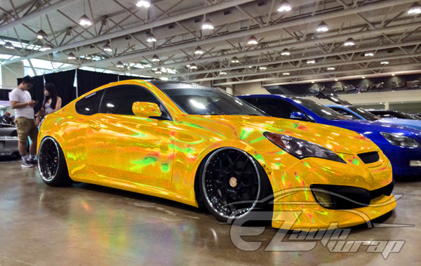 Holographic Glitter Gold Rainbow Vinyl Wrap
