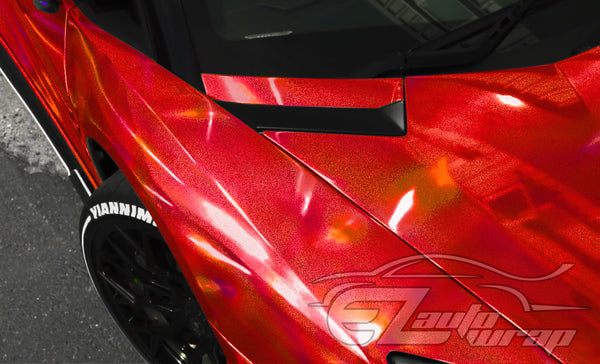 Holographic Glitter Red Rainbow Vinyl Wrap