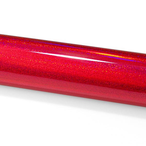 Holographic Glitter Rose Red Rainbow Vinyl Wrap