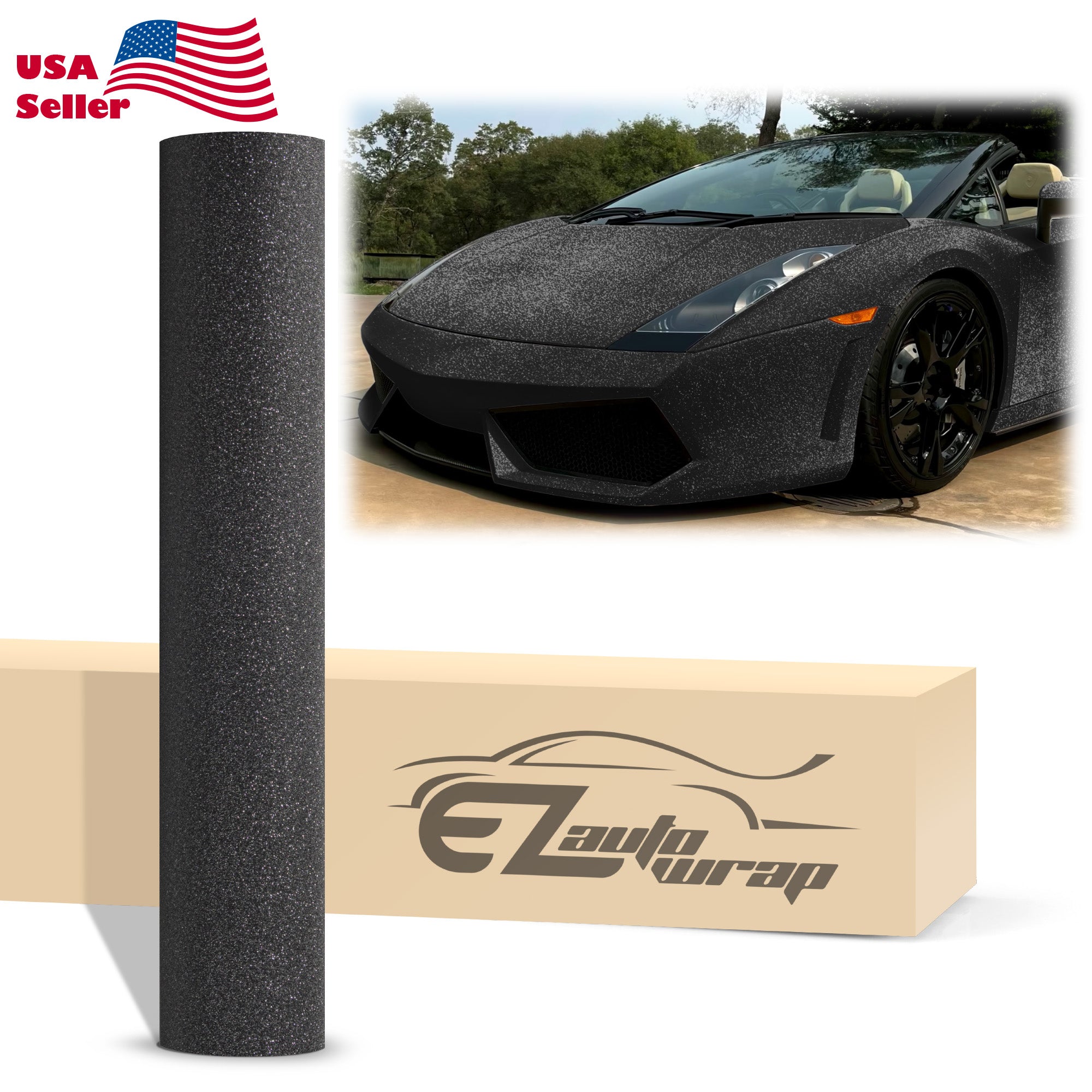 Matte Glitter Black Vinyl Wrap