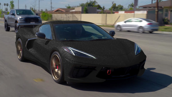 Matte Glitter Black Vinyl Wrap
