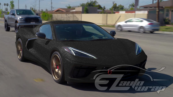 Matte Glitter Black Vinyl Wrap