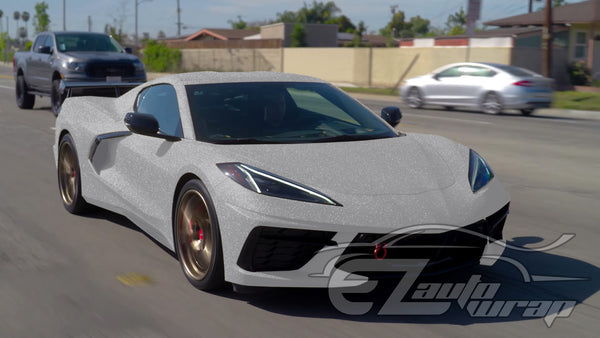 Matte Glitter Gray Vinyl Wrap