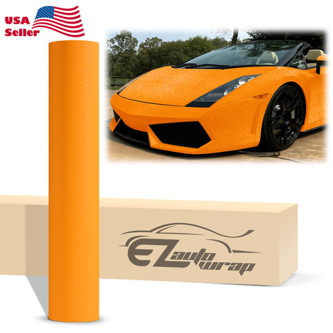 Matte Glitter Orange Vinyl Wrap
