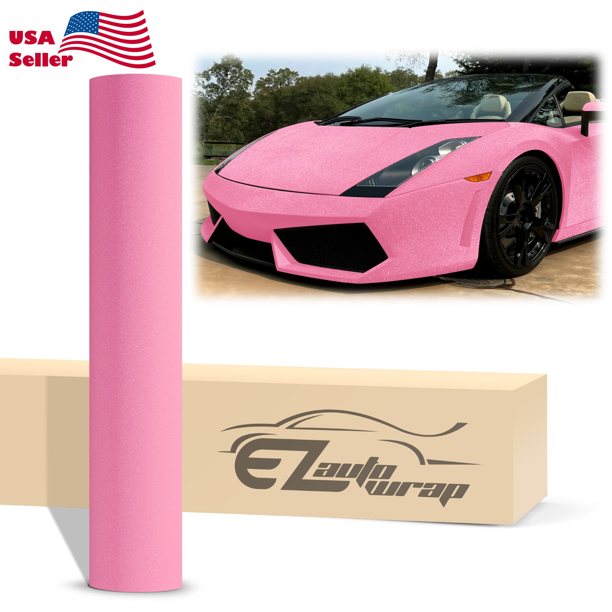 Matte Glitter Pink Vinyl Wrap