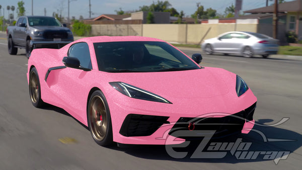Matte Glitter Pink Vinyl Wrap