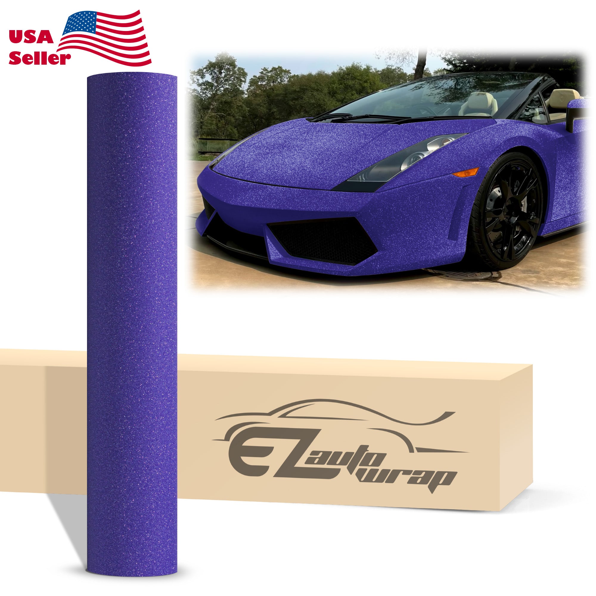 Matte Glitter Purple Vinyl Wrap