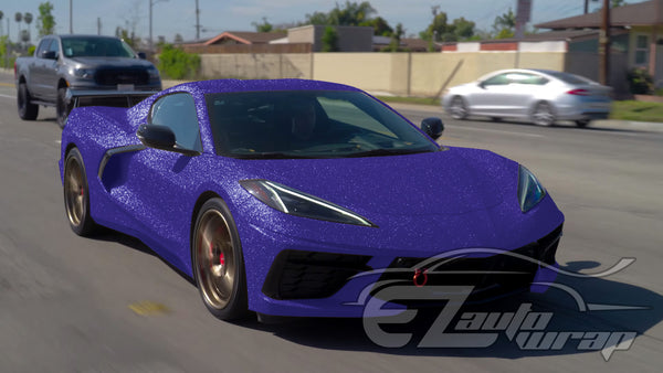 Matte Glitter Purple Vinyl Wrap