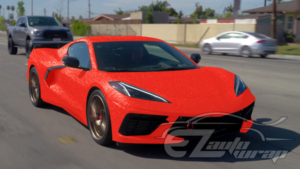 Matte Glitter Red Vinyl Wrap