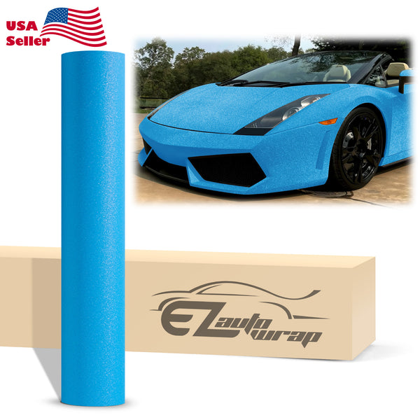 Matte Glitter Sky Blue Vinyl Wrap