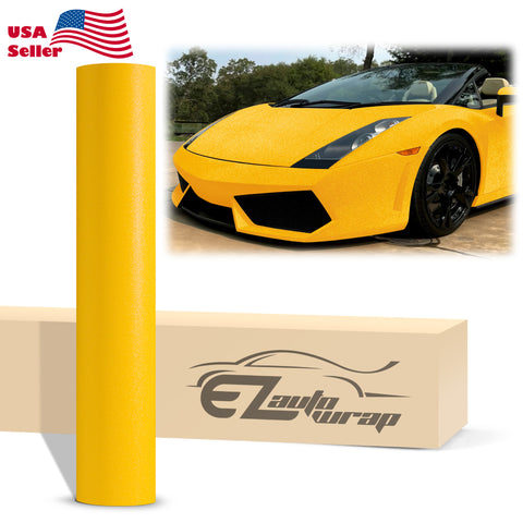 Matte Glitter Yellow Vinyl Wrap