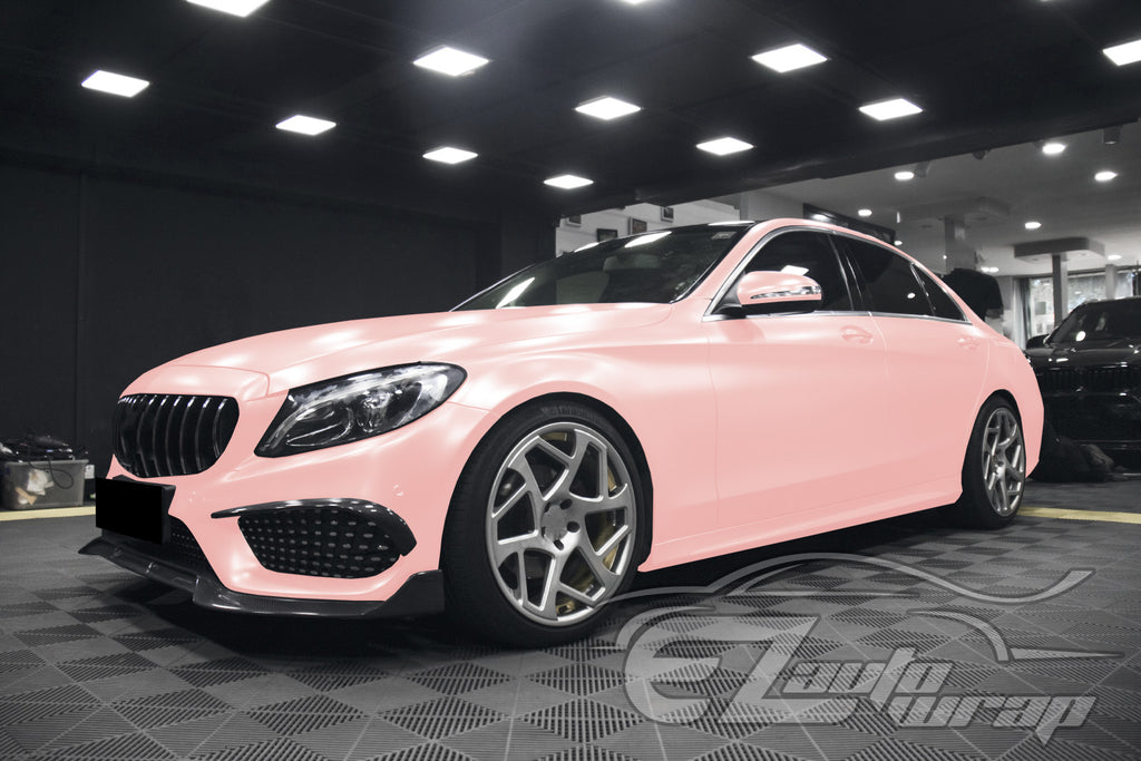 Super Matte Light Pink Vinyl Wrap, Cherry Blossom Car Wrap