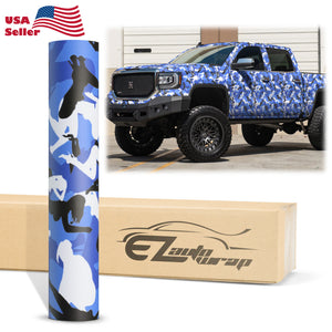 Camouflage Morning Wood Blue Vinyl Wrap