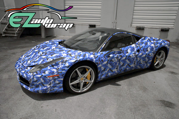 Camouflage Morning Wood Blue Vinyl Wrap