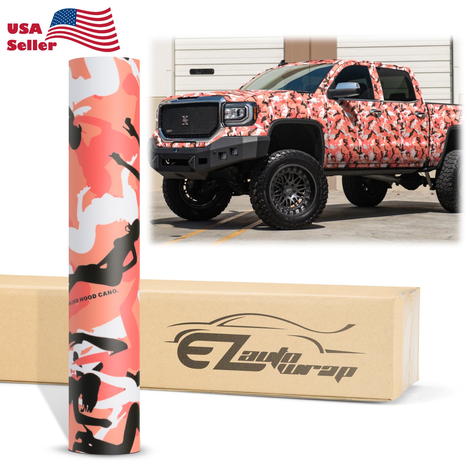 Camouflage Morning Wood Orange Vinyl Wrap