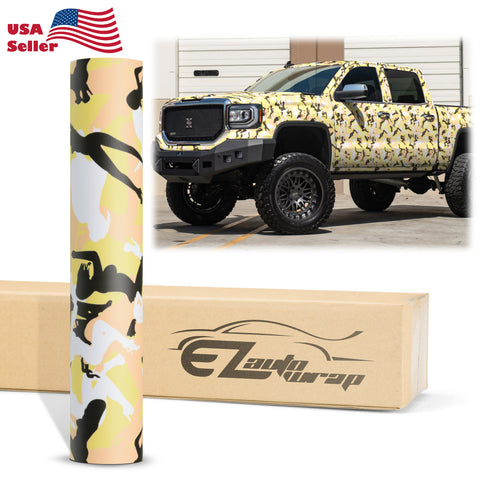 Camouflage Morning Wood Yellow Vinyl Wrap