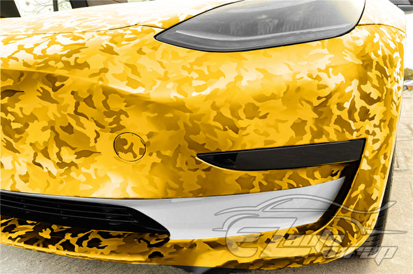 Shadow Gloss Golden Yellow Camouflage Vinyl Wrap
