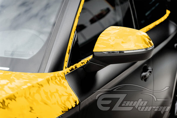 Shadow Gloss Golden Yellow Camouflage Vinyl Wrap