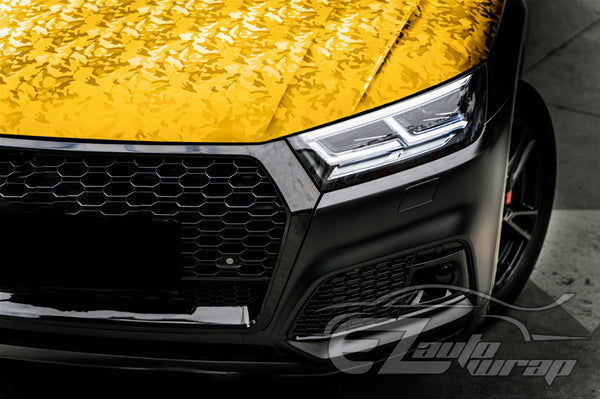 Shadow Gloss Golden Yellow Camouflage Vinyl Wrap
