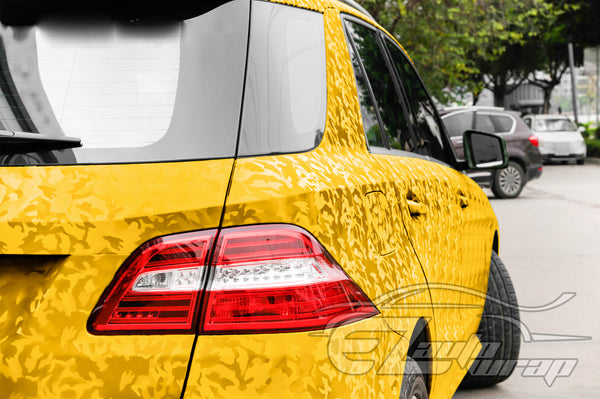 Shadow Gloss Golden Yellow Camouflage Vinyl Wrap