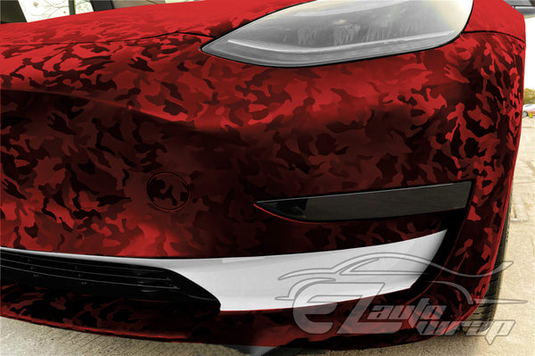 Shadow Gloss Dark Red Camouflage Vinyl Wrap