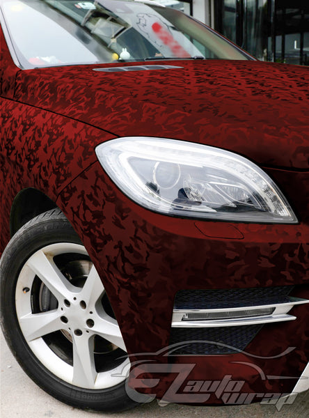 Shadow Gloss Dark Red Camouflage Vinyl Wrap