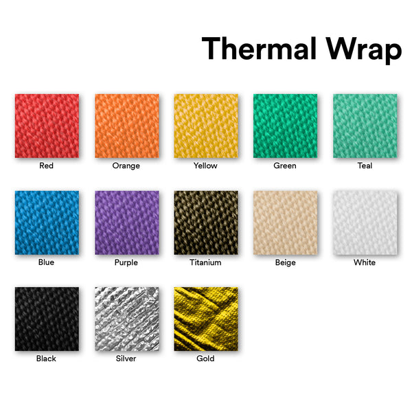 Exhaust Pipe Insulation Thermal Wrap 2 Inches x 50 Feet (Beige / Black / Blue / Gold / Green / Orange / Purple / Red / Silver / Titanium / White / Yellow)