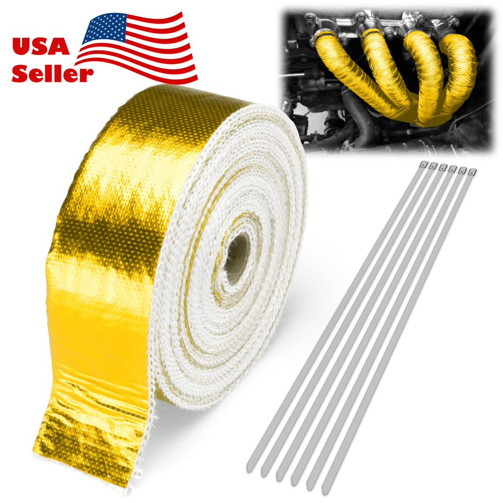 White Exhaust Wrap Tape – 2" X 25' Roll – Thermal Header Pipe Insulation – 1500-2000°F Protection