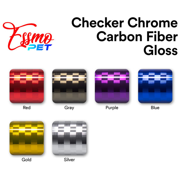PET Chrome Checker Carbon Fiber Gloss Purple Vinyl Wrap