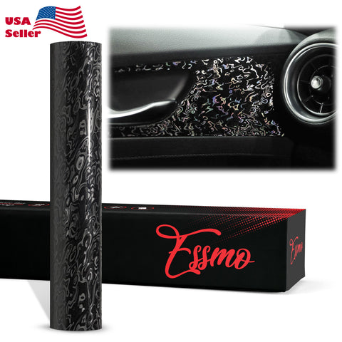 PET Damascus Forged Satin Black Vinyl Wrap