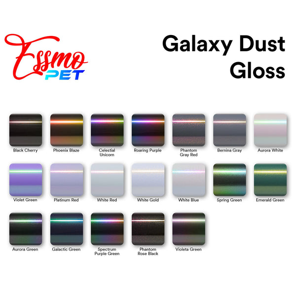 PET Galaxy Dust Gloss Phantom Rose Black Color Shift Vinyl Wrap