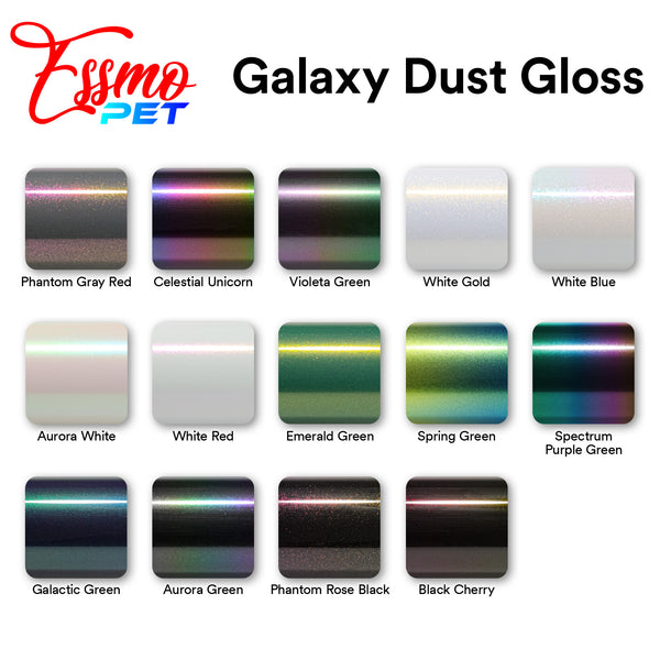 PET Galaxy Dust Gloss Violeta Green Vinyl Wrap