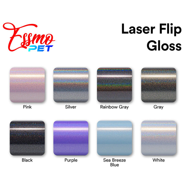 PET Laser Flip Gloss White Vinyl Wrap