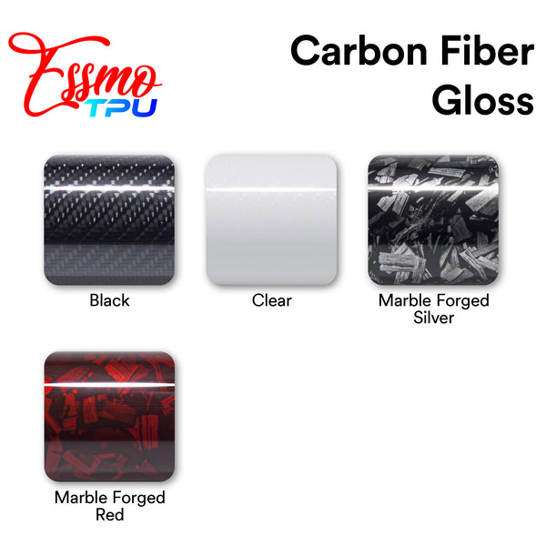 Carbon Fiber Gloss Black Dry Apply PPF TPU Paint Protection Film