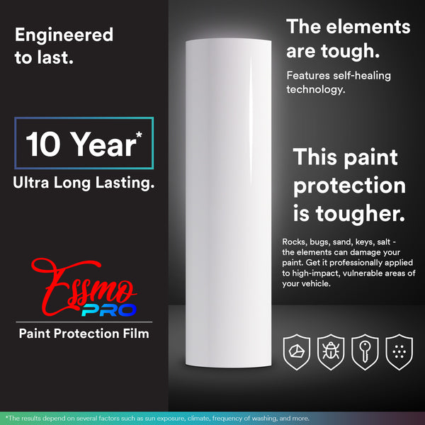 ESSMO™ PPF Paint Protection Film Pro Gloss Clear TPU 60"(inches) Wide Invisible Scratches Shield Wrap DIY