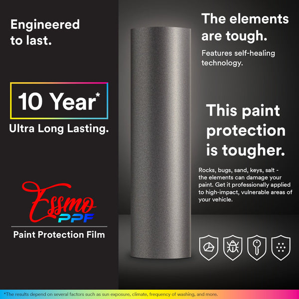ESSMO™ PPF Paint Protection Film TPU Matte Metallic Foggy Black Full Roll Special Order
