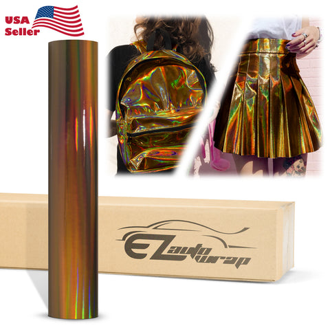 Fabric Holographic Bronze Cloth Marine Vinyl 54" Wide Plain Weave PU Leather Upholstery