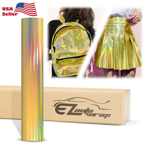 Fabric Holographic Gold Cloth Marine Vinyl 54" Wide Plain Weave PU Leather Upholstery