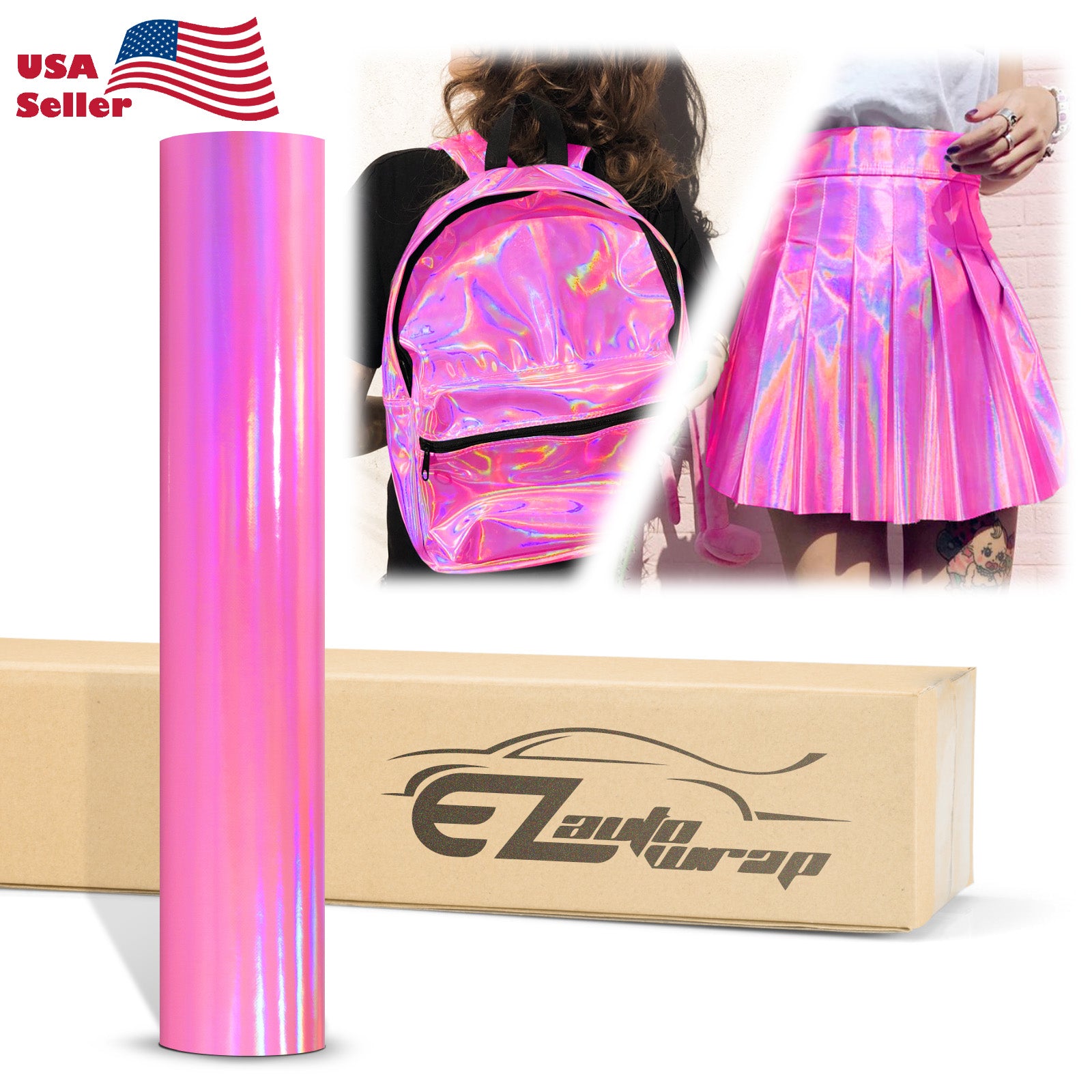Fabric Holographic Pink Cloth Marine Vinyl 54" Wide Plain Weave PU Leather Upholstery