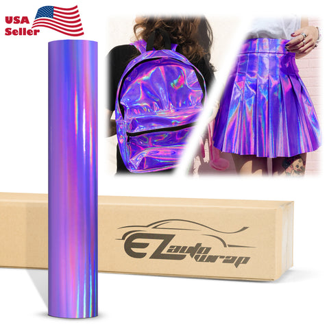 Fabric Holographic Purple Cloth Marine Vinyl 54" Wide Plain Weave PU Leather Upholstery