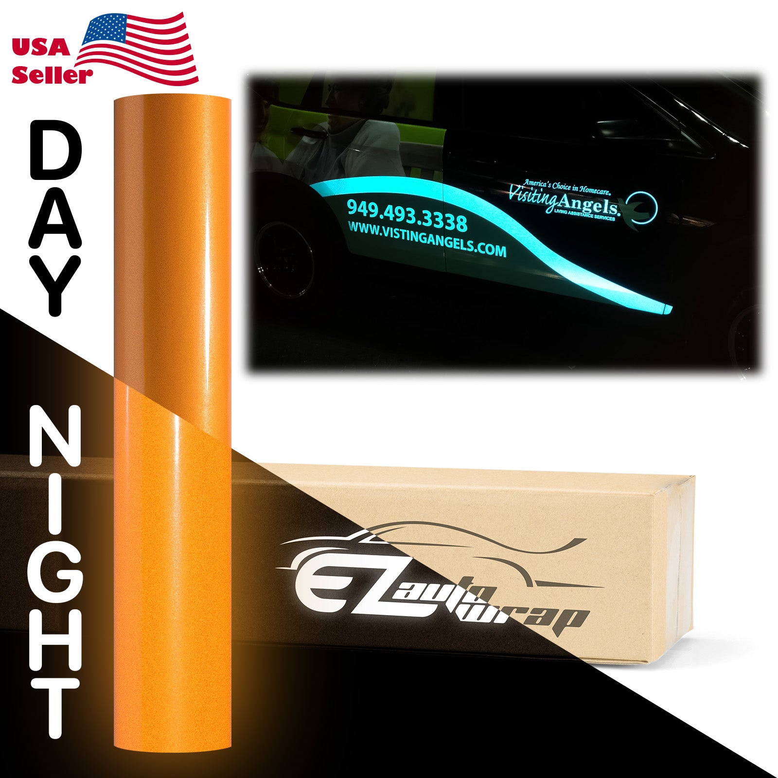 Reflective Orange Vinyl Wrap